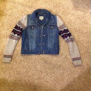 Jean Jacket with Sweater Sleeves